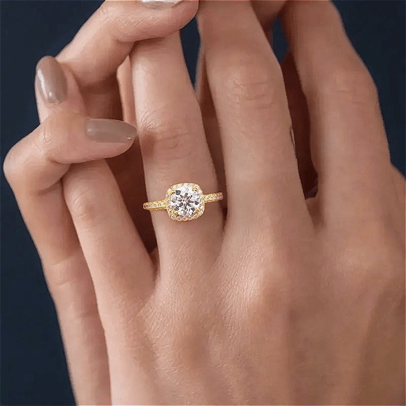 Unisex 1 Carat Moissanite Wedding Ring, 925 Silver